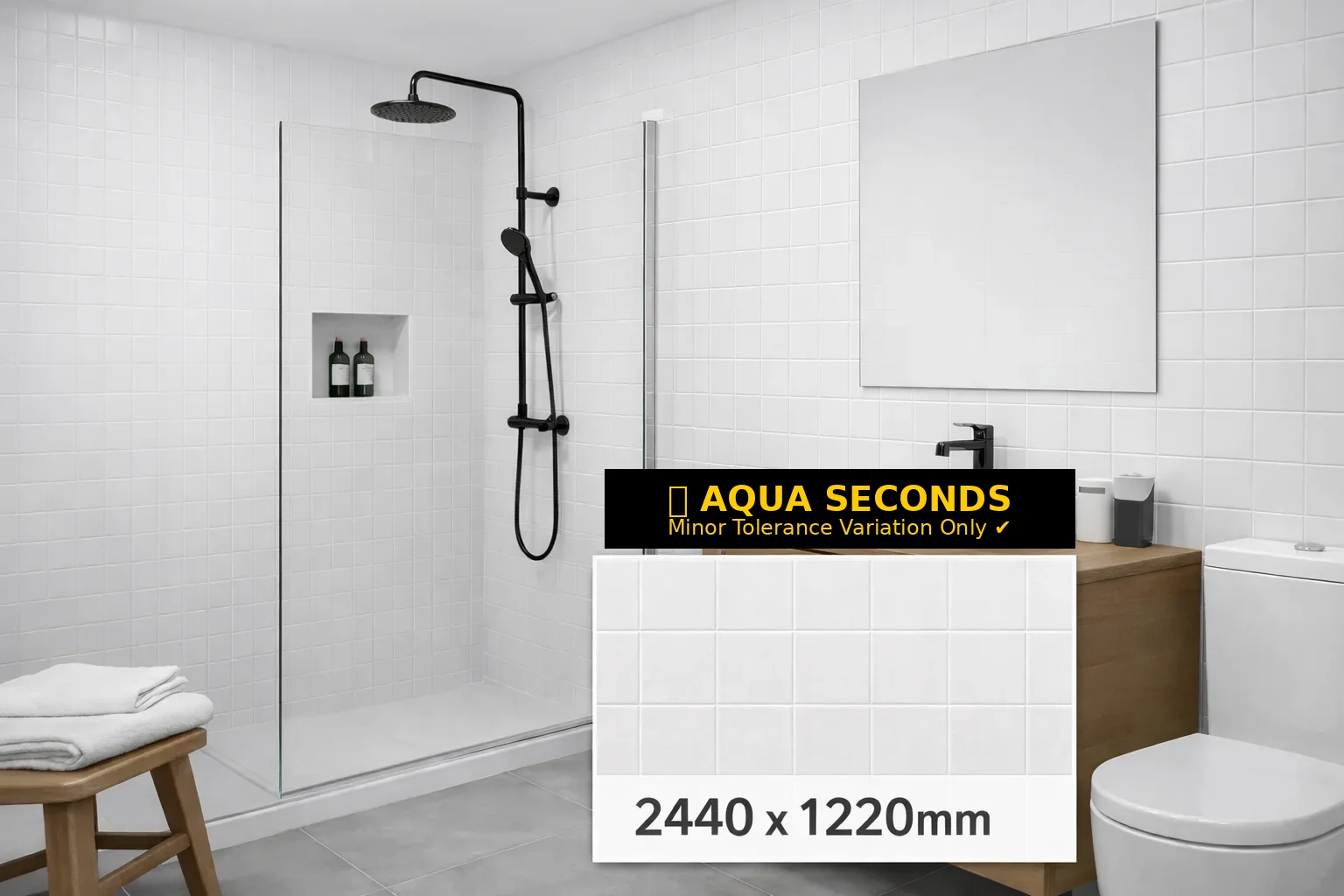 Seratone Polar White Aqua Square Tile 2440x1220 4.5mm * - Image 2