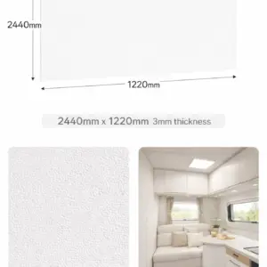 PVC Coated Caravan Ply 2440x1220 3mm White Stipple *